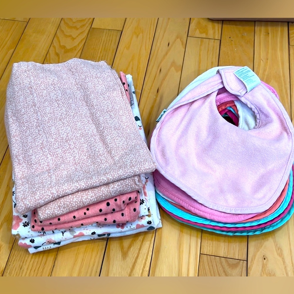 Burp Clothes and Bibs for baby beautiful colors and patterns